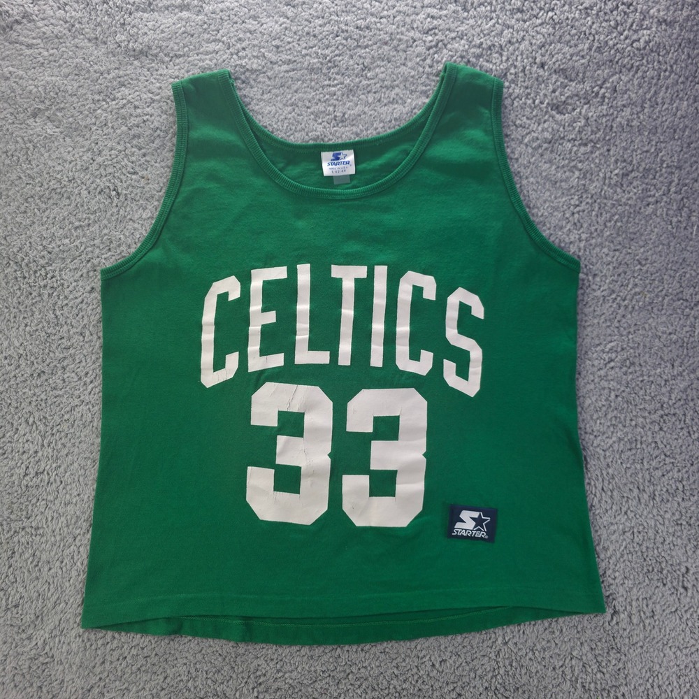 Vintage Starter Boston Celtics Larry Bird 33 Jersey Tank Top Mens L Made in USA